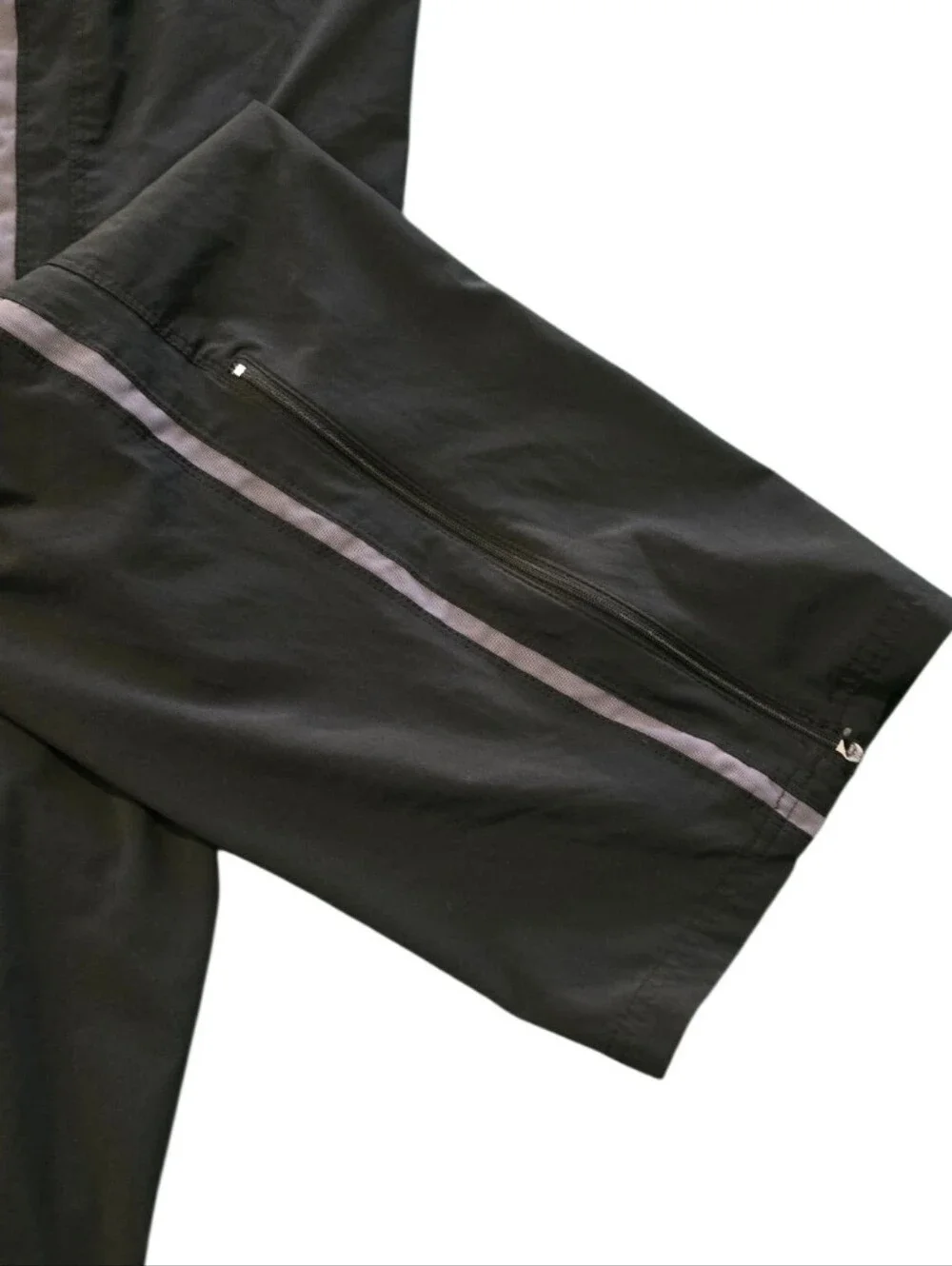 Vintage Y2K Nike Mini Swoosh Stretch Wide Leg Ankle Zip Pants Black Men’s XXL
